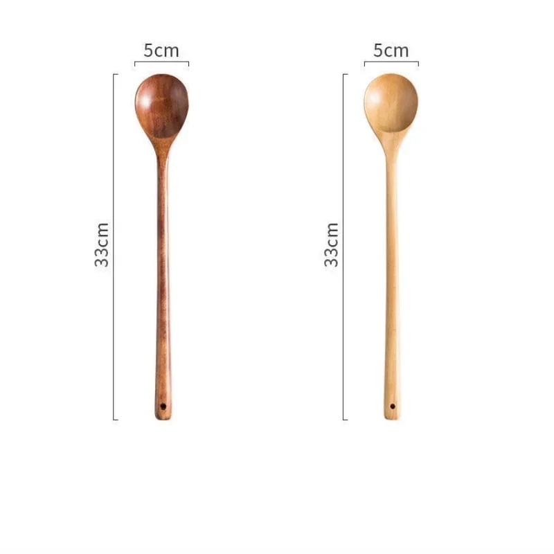 Natural Long Wooden Cooking & Stirring Spoon Durable Natural Wood Kitchen Utensil