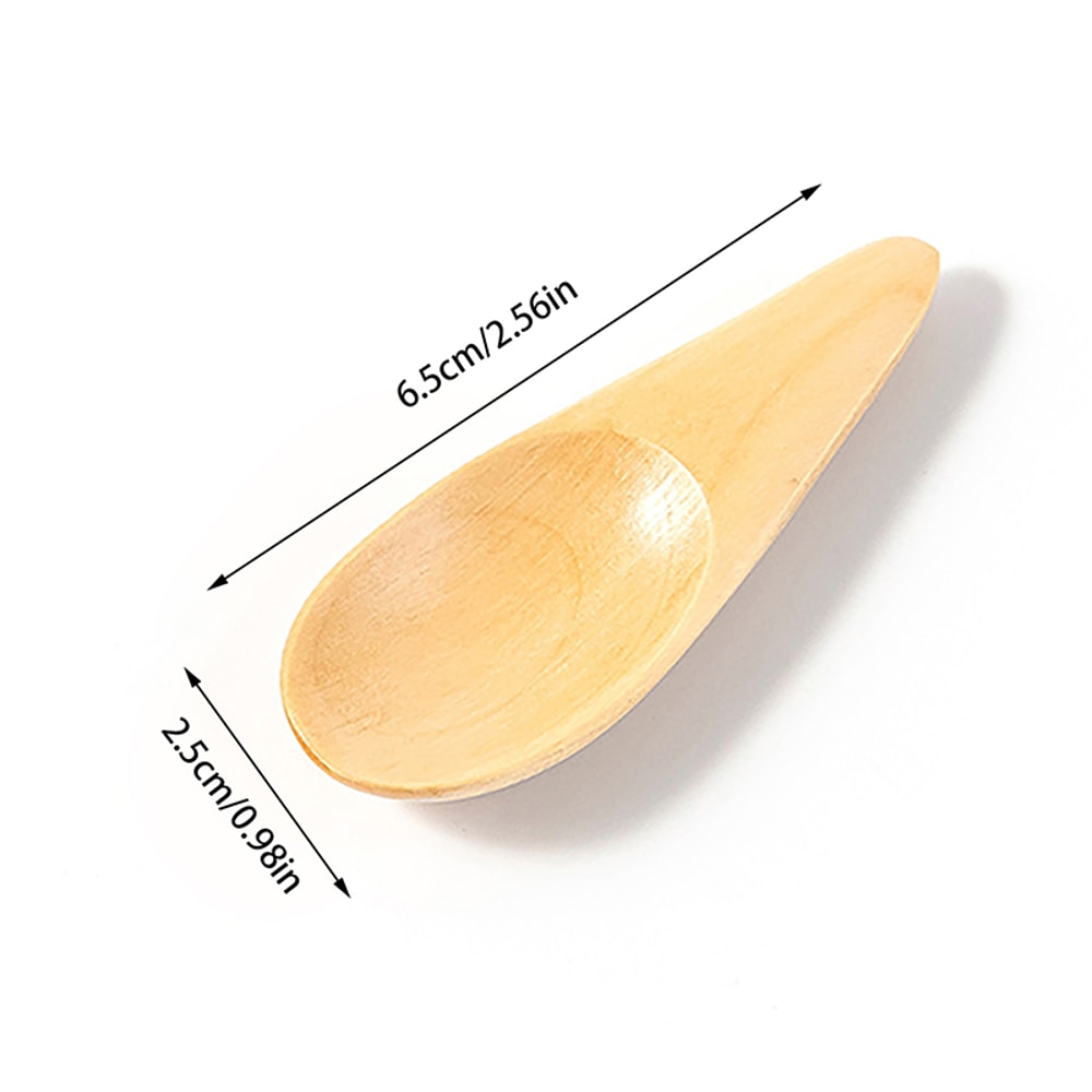 Natural Wooden Mini Tea Spoon & Condiment Scoop Eco Friendly Coffee Sugar Spoon for Small Kitchen, Tea, Coffee & Spices