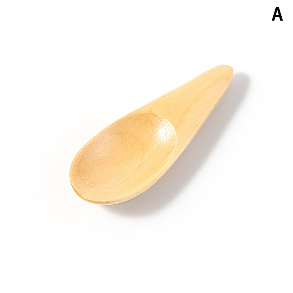 Natural Wooden Mini Tea Spoon & Condiment Scoop Eco Friendly Coffee Sugar Spoon for Small Kitchen, Tea, Coffee & Spices