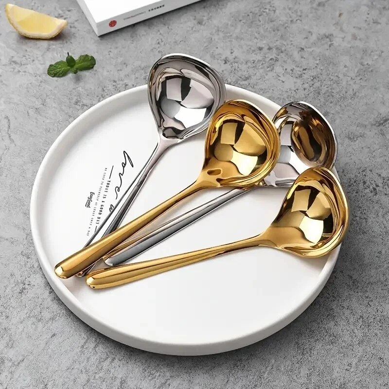 Premium Stainless Steel Soup Ladle With Long Handle Kitchen Hot Pot Essential 2