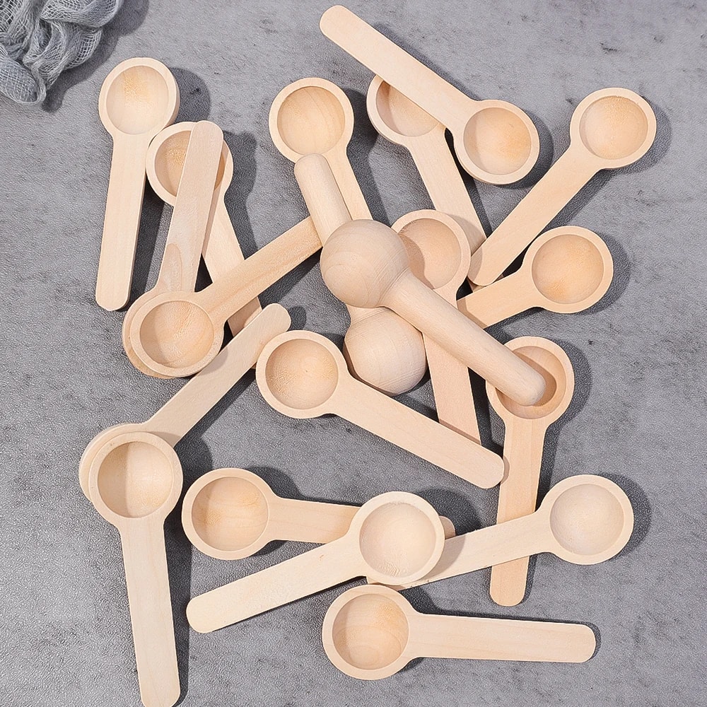 Mini Wooden Measuring Spoons For Spices Coffee And Honey 5