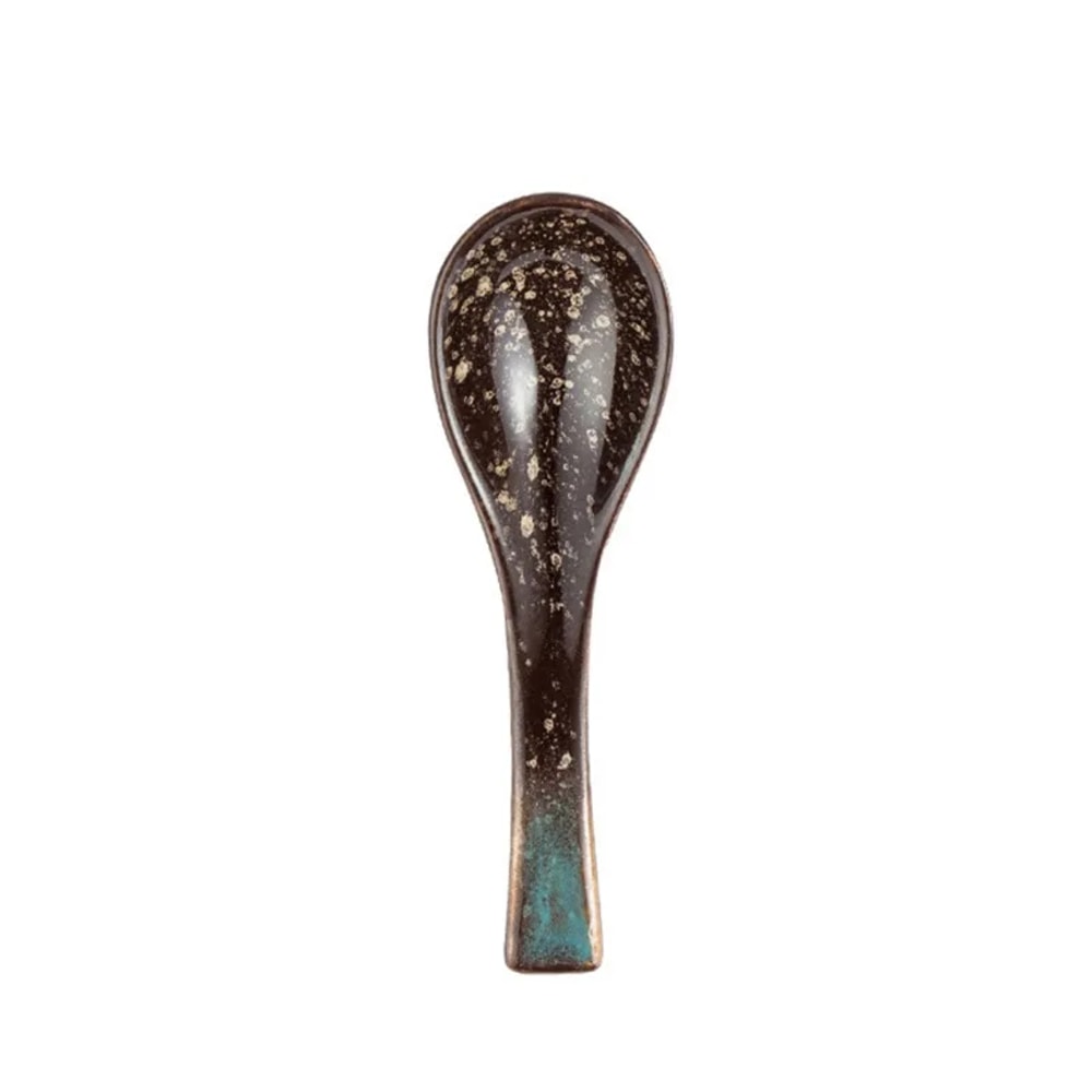 Retro Ceramic Soup Rice Spoon Elegant Kitchen Serving Utensil 10