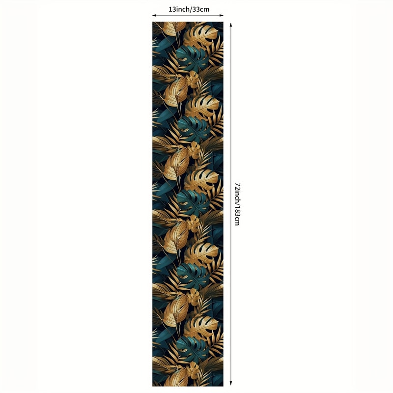 Tropical Palm Leaves Linen Table Runner for Summer Dining & Holiday Decor