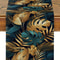 Tropical Palm Leaves Linen Table Runner for Summer Dining & Holiday Decor