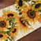 Sunflower Linen Table Runner Vintage Summer Kitchen Decor