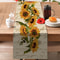 Sunflower Linen Table Runner Vintage Summer Kitchen Decor