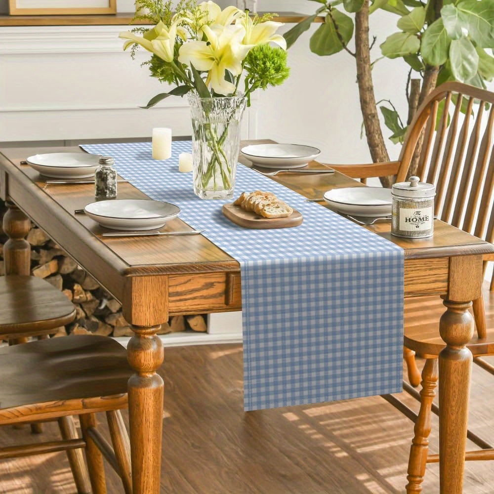 Durable Checkered Table Runner For Kitchen Dining Decor 1