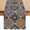 Vintage Bohemian Linen Table Runner for Farmhouse & Wedding Decor