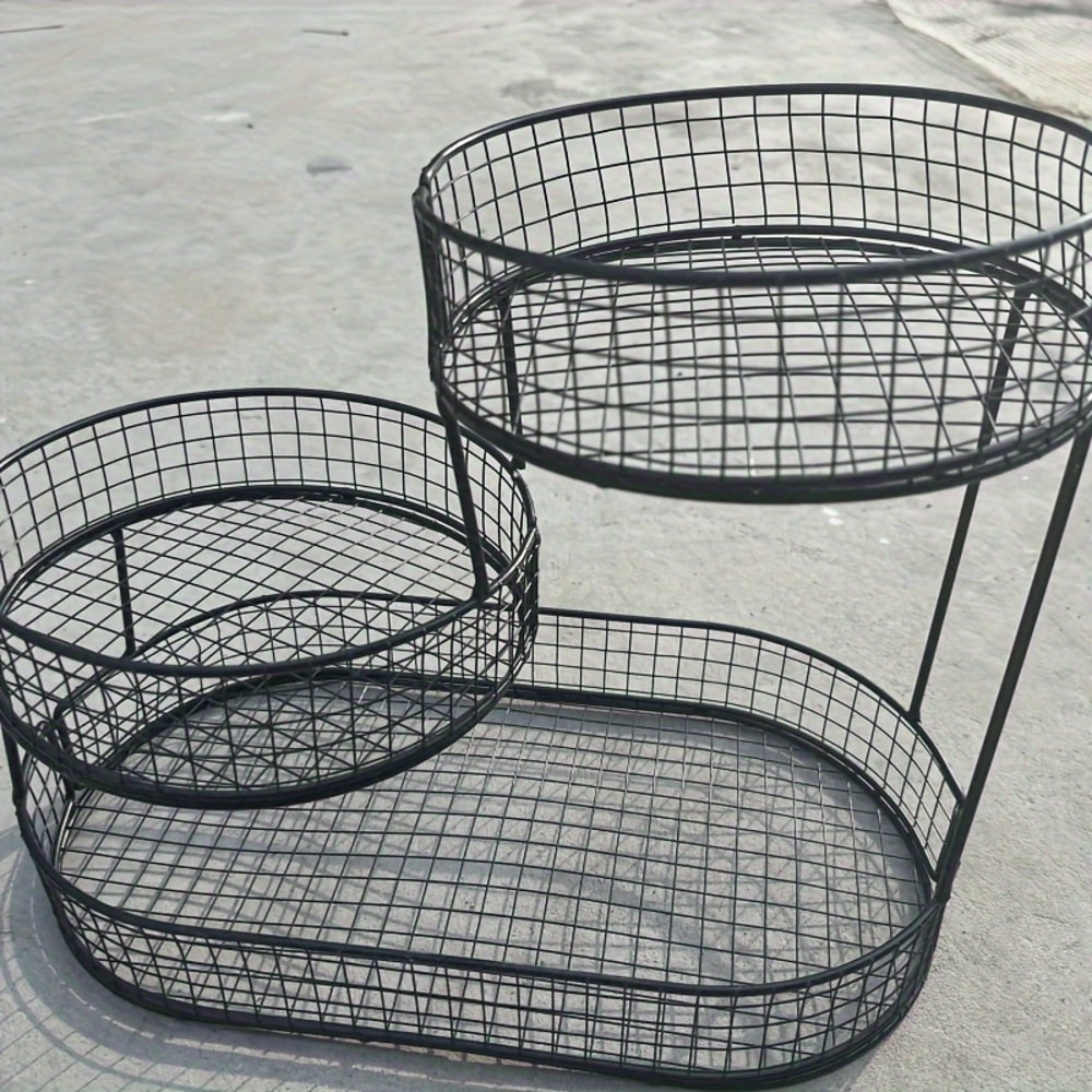 Stainless Steel Fruit Basket Metal Fruit Bowl Organizer Elegant Tiered Kitchen Storage Rack 3