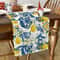 Summer Linen Table Runner Lemon Floral Design For Home Decor 3