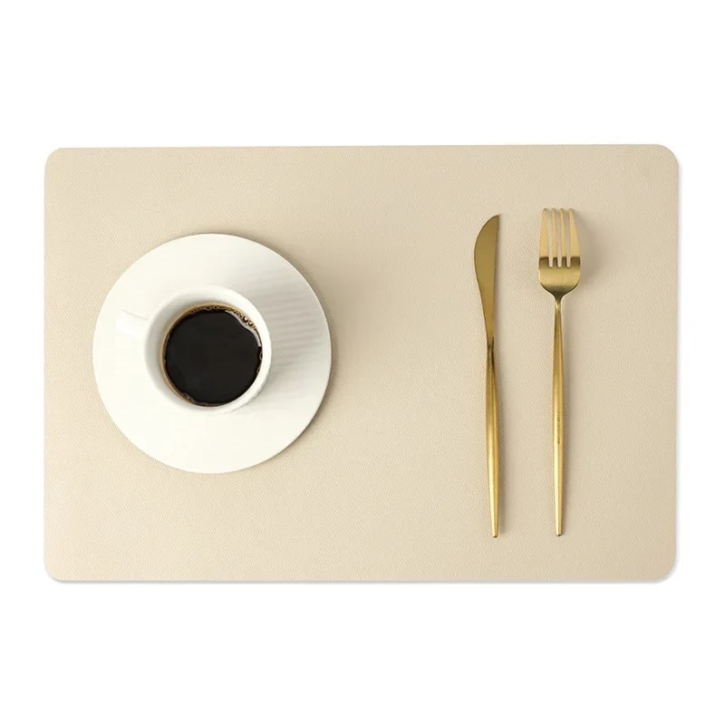 Premium Nordic Double Sided Leather Placemats Waterproof Heat Insulating Dining Mats 4