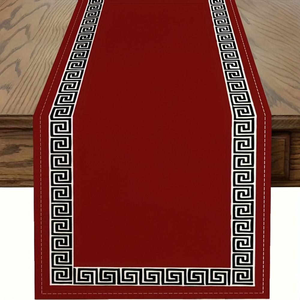 Classic Striped Non Slip Polyester Table Runner for Dining & Kitchen Decor