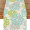 Blue Dahlia Elegant Linen Floral Table Runner Seasonal Dining Wedding Decor 5