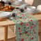 Spring Vintage Floral Green Linen Table Runner For Weddings Home 2