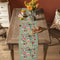 Spring Vintage Floral Green Linen Table Runner For Weddings Home 3