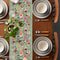 Spring Vintage Floral Green Linen Table Runner For Weddings Home 4