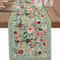 Spring Vintage Floral Green Linen Table Runner For Weddings Home 5