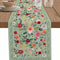 Spring Vintage Floral Green Linen Table Runner For Weddings Home 5