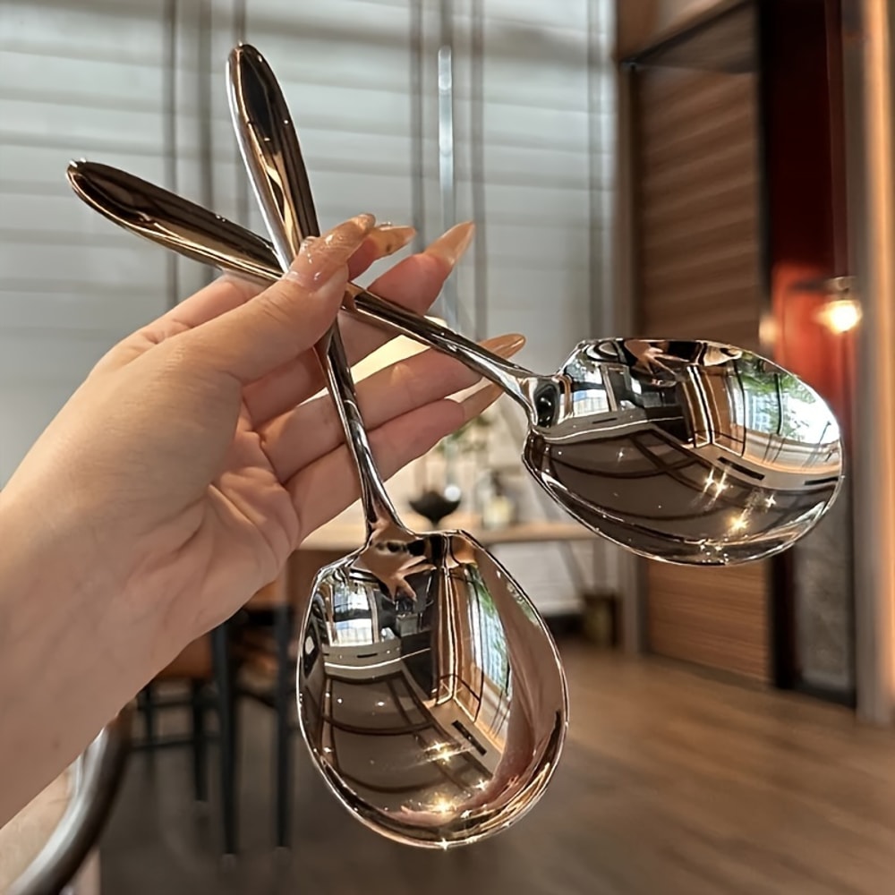 Premium Oversized Stainless Steel Spoons with Long Handles for Home & Restaurant