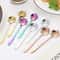 Elegant Flower Coffee Spoon Set Stainless Steel Dessert Spoons 0