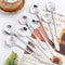 Elegant Flower Coffee Spoon Set Stainless Steel Dessert Spoons 4