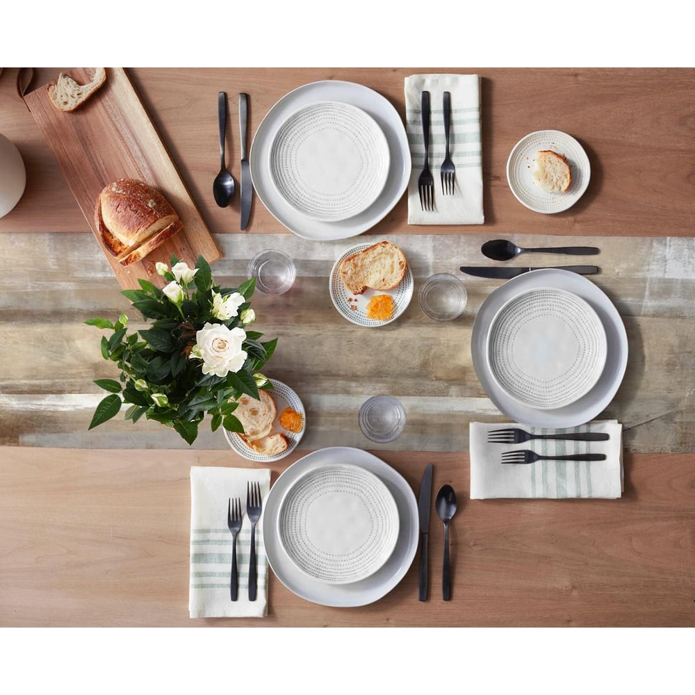Abstract Art Linen Table Runner Farmhouse Holiday Table Decor 2