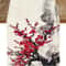 Elegant Cherry Blossom Table Runner Red Plum Blossom Kitchen & Dining Decor