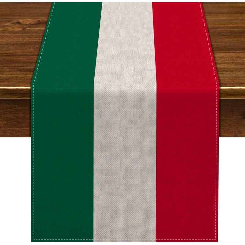 Italian Linen Table Runner Holiday & Farmhouse Kitchen Decor