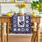 Talavera Floral Bird Linen Table Runner Mexican Fiesta Decor 1