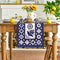 Talavera Floral Bird Linen Table Runner Mexican Fiesta Decor 1
