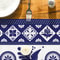 Talavera Floral Bird Linen Table Runner Mexican Fiesta Decor 3