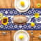 Talavera Floral Bird Linen Table Runner Mexican Fiesta Decor 4
