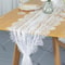 Rustic Lace Table Runner with Rose Embroidery for Wedding & Party Decor
