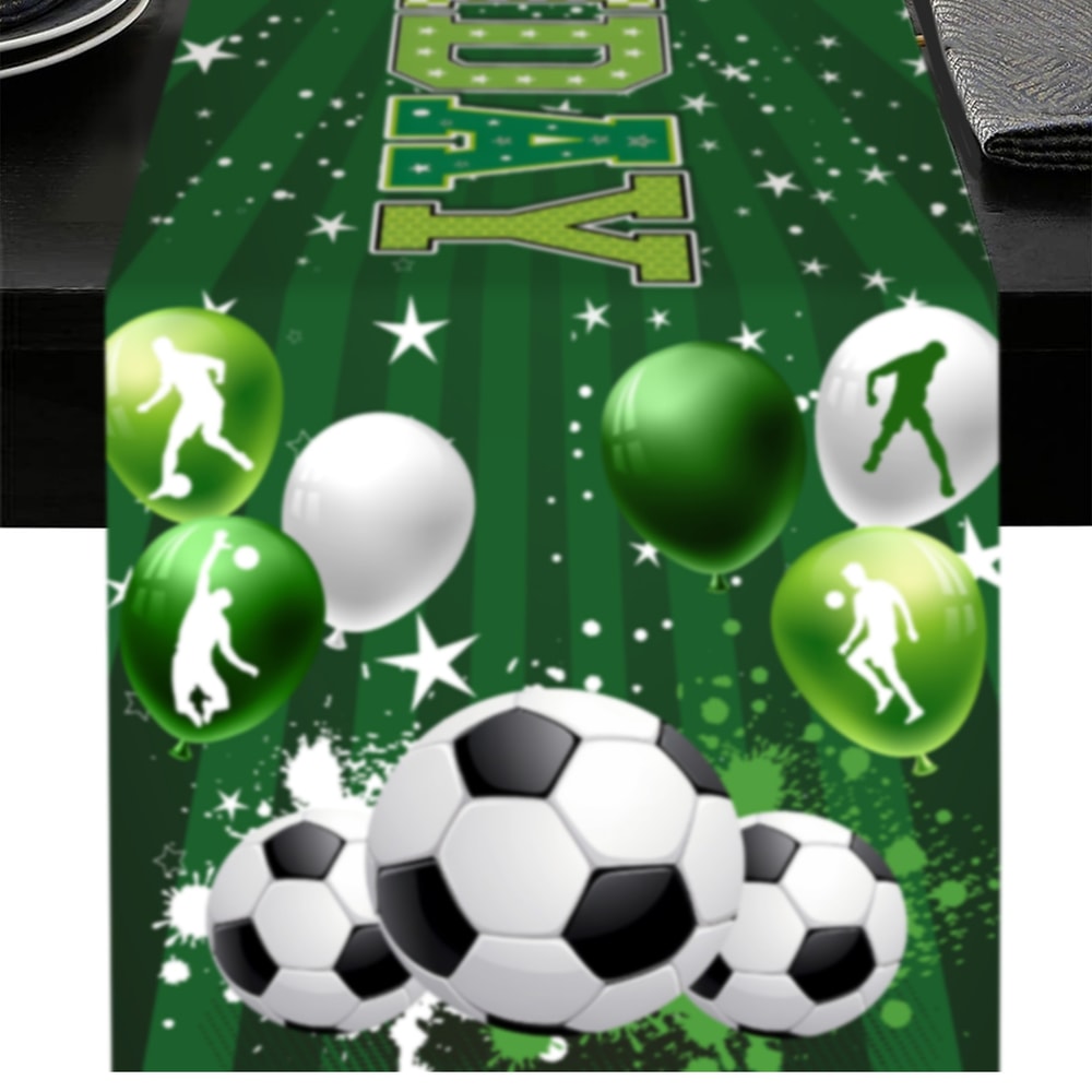 Soccer Party Table Runner Sports Birthday & Champions Cup Decor