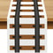 Rustic Western Train Track Table Runner Brown Linen Dining Decor 5