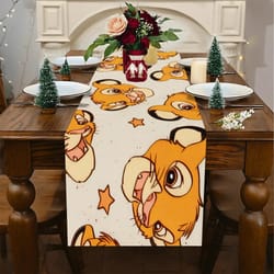 lion king cartoon table runner for halloween & parties