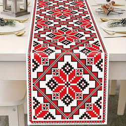 ethnic geometric table runner for dining & kitchen decor