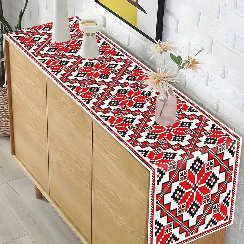 Ethnic Geometric Table Runner for Dining & Kitchen Decor