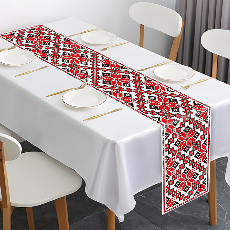 Ethnic Geometric Table Runner for Dining & Kitchen Decor
