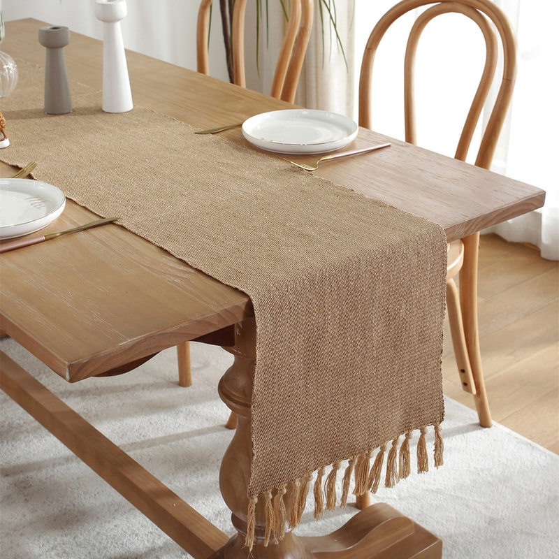 Elegant Cotton Linen Table Runner for Weddings & Home Decor