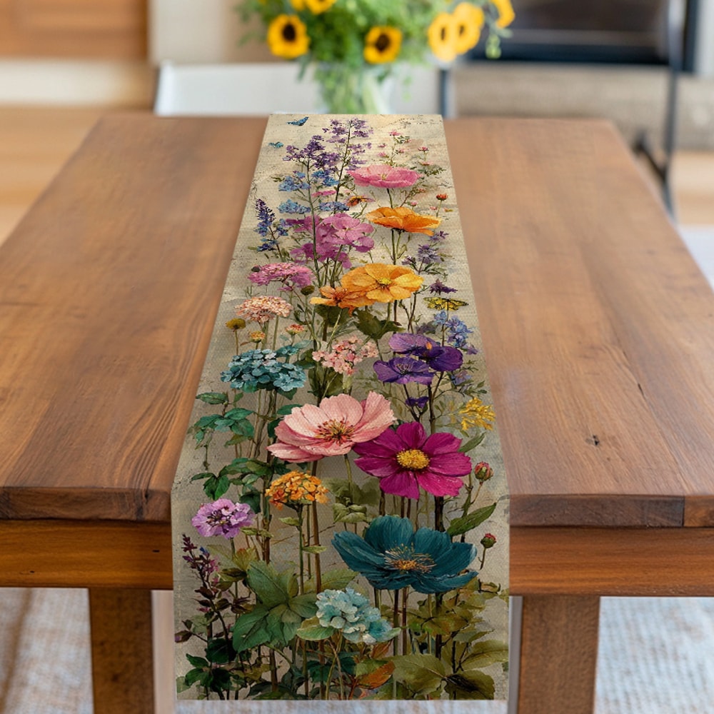 Elegant Floral Table Runner Perfect For Weddings Spring Decor Dining Tables 1
