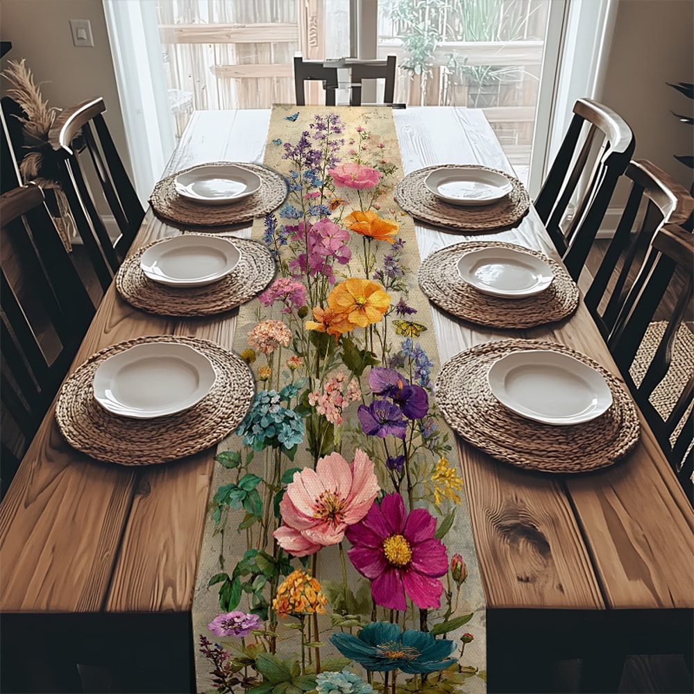 Elegant Floral Table Runner Perfect For Weddings Spring Decor Dining Tables 3