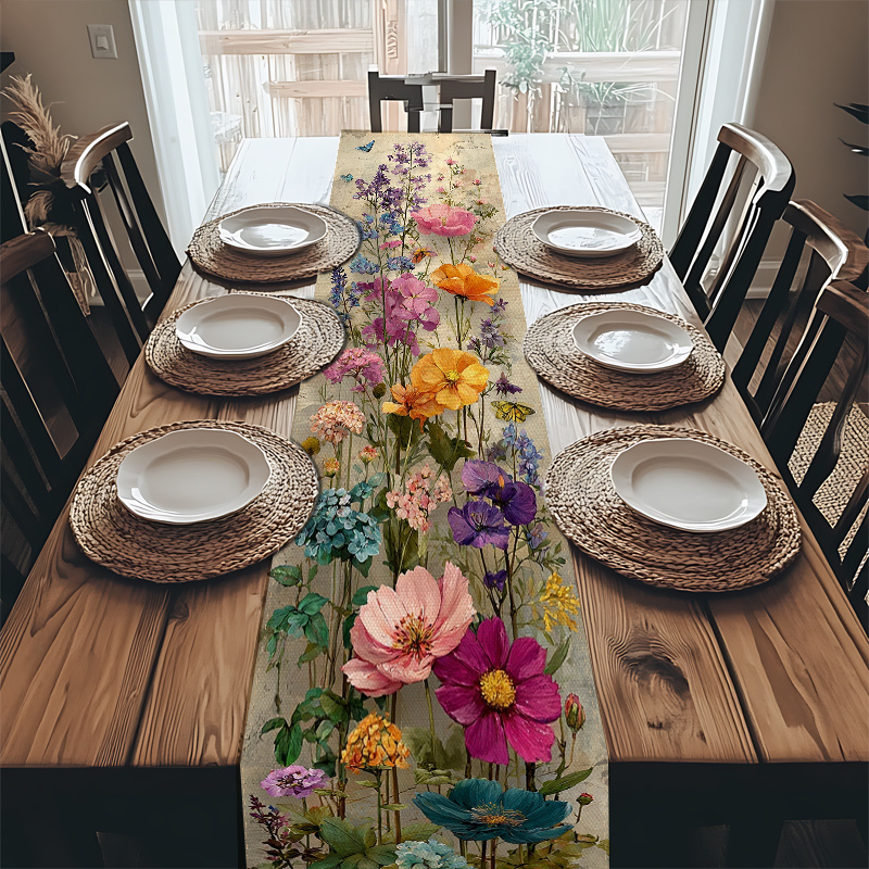 Elegant Floral Table Runner Perfect For Weddings Spring Decor Dining Tables 3