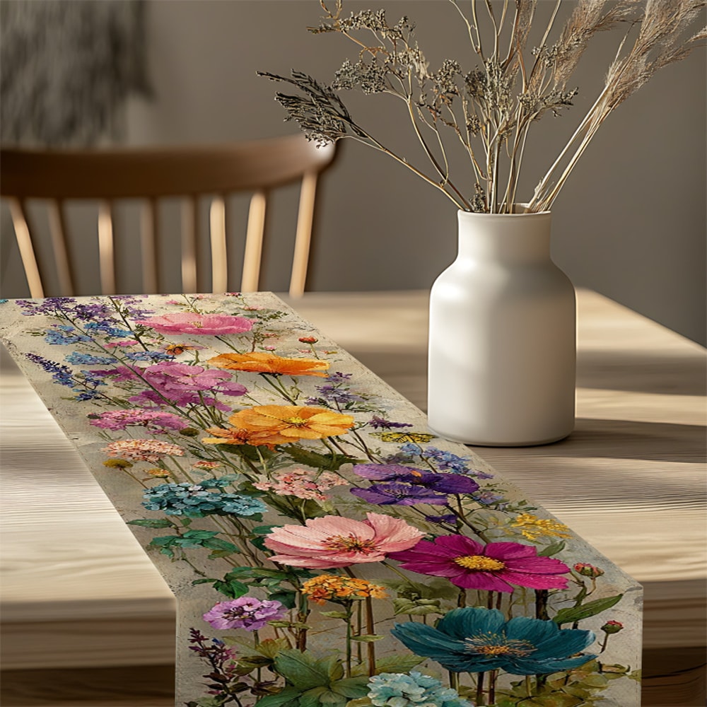Elegant Floral Table Runner Perfect For Weddings Spring Decor Dining Tables 4