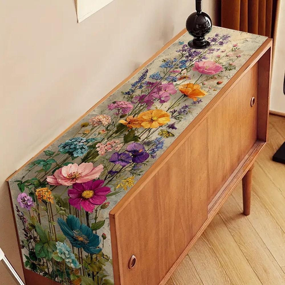 Elegant Floral Table Runner Perfect For Weddings Spring Decor Dining Tables 5