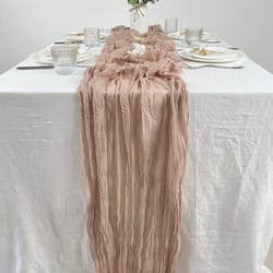 elegant pink gauze table runner for weddings & parties cheesecloth table decor