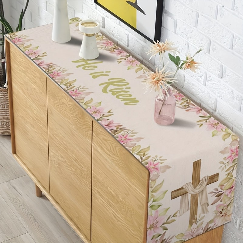 Elegant Floral Table Runner Easter Spring Holiday Table Decor 2