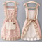 Cute Kitchen Apron With Pockets Adjustable Baking Cooking Apron For Women 3