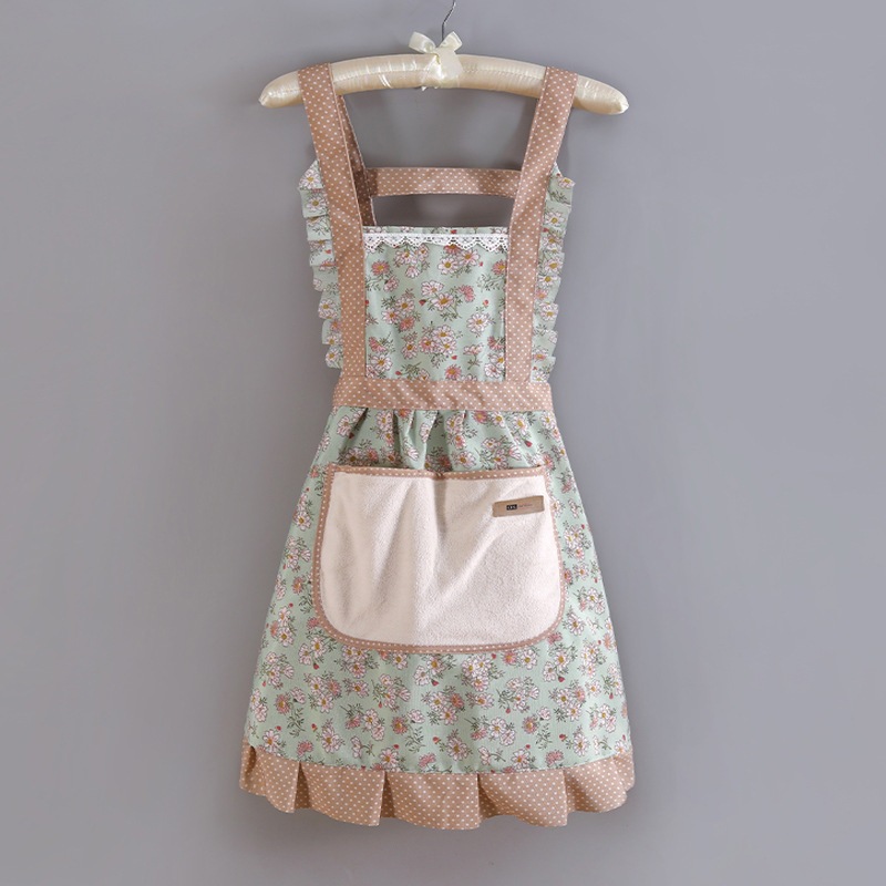 Cute Kitchen Apron With Pockets Adjustable Baking Cooking Apron For Women 5