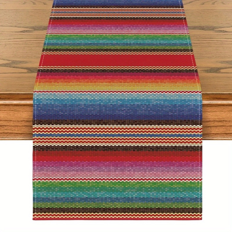 Vibrant Mexican Table Runner For Dia De Los Muertos Festive Party Decor 0